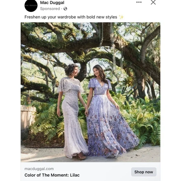 NWT $698 Mac Duggal [ 10 ] Embellished Cape Sleeve Trumpet Gown in Lilac Purple‎ - Picture 16 of 16